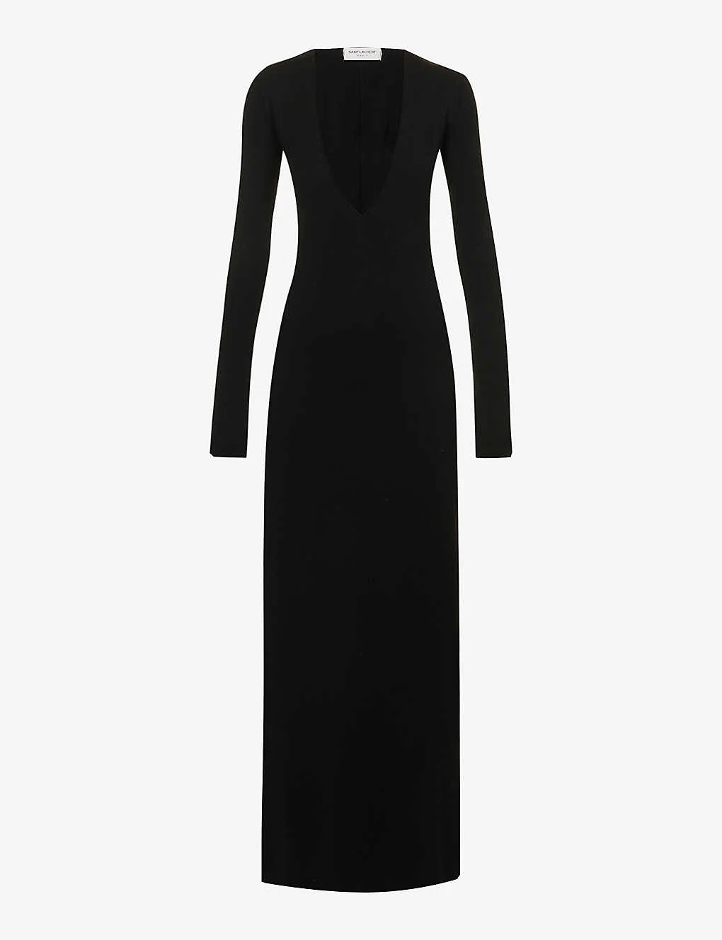 SAINT LAURENT Plunge-Neck Slim-Fit Maxi Dress