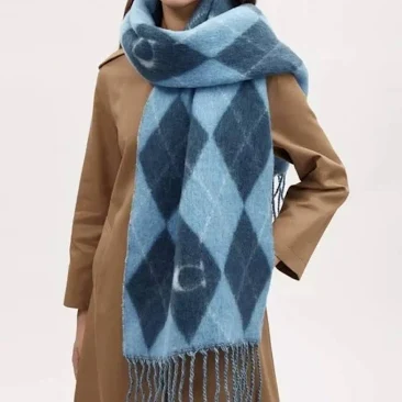 Coach Women's Argyle Print Oversized Muffler
