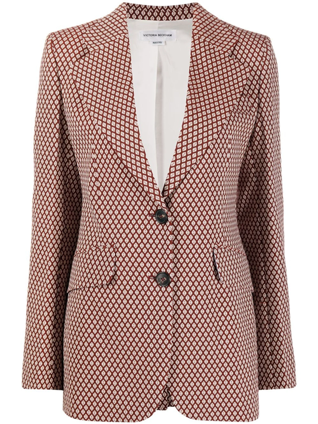 Diamond Print Blazer In Red