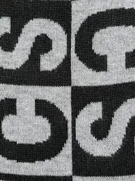 intarsia-knit logo scarf