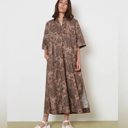 Ganni Women's Floral-Print Cotton Poplin Maxi Dress