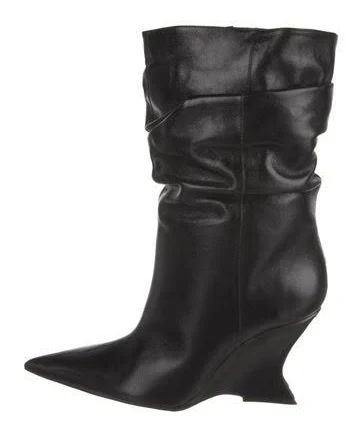 Schutz Leather Boots in Black, Women's 8.5