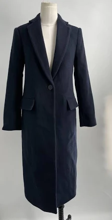 Club Monaco Women's Slim Tailored Navy/blue Manteaux Single Breasted