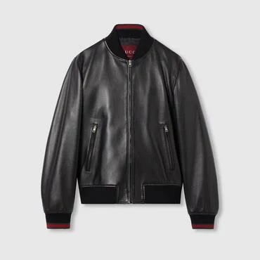 Gucci Leather Bomber Jacket
