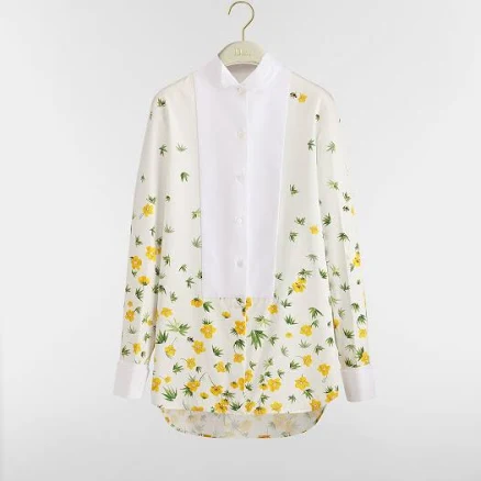 DIOR Women's Buttercup Motif Cotton Poplin Blouse