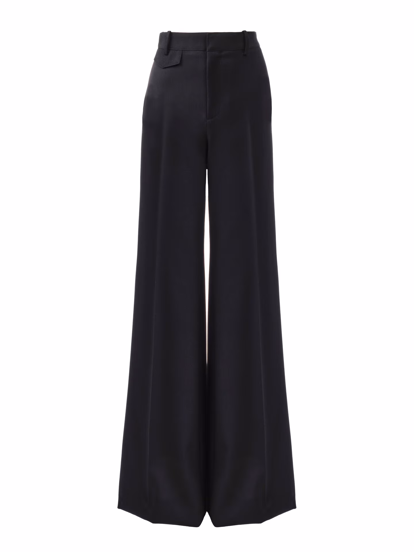 High-rise flared pants in wool grain de poudre