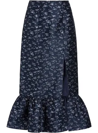 Fairnata Floral Brocade Pencil Skirt