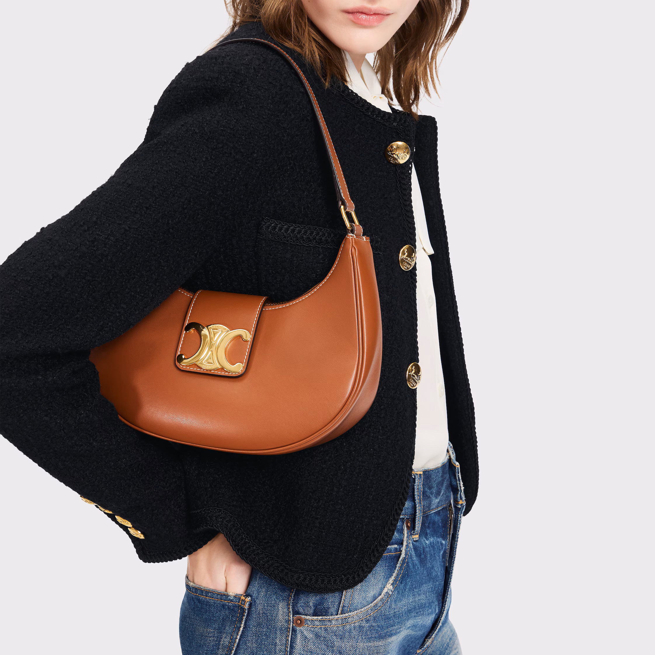 MEDIUM AVA TRIOMPHE BAG IN smooth Calfskin