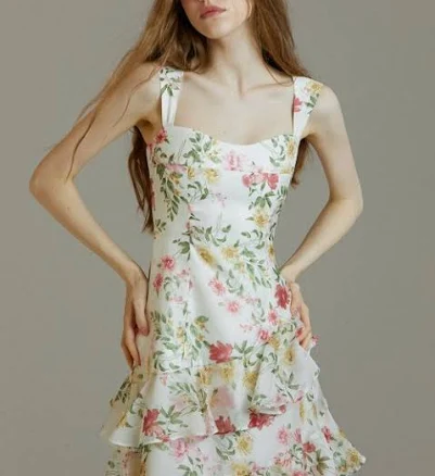 SINCETHEN Flower Garden Long Dress
