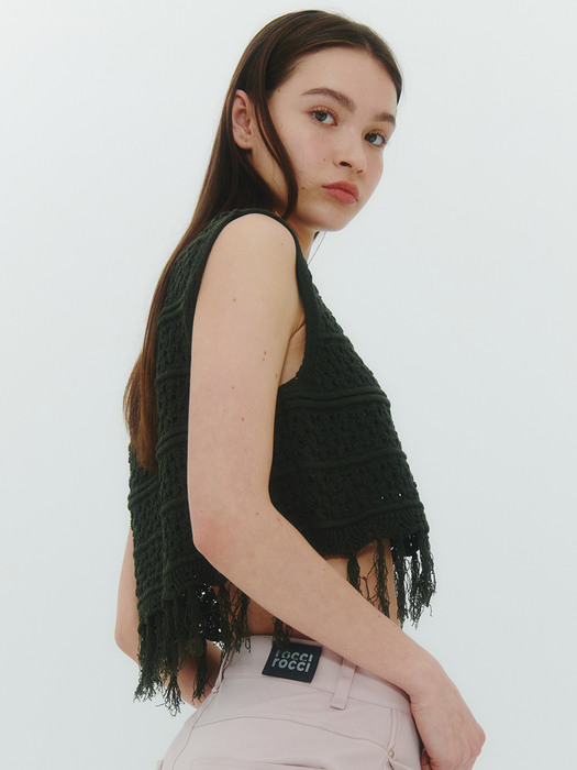Fringe Sleeveless Knit Top