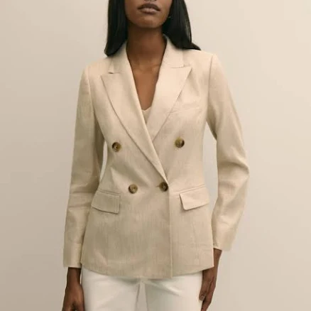 Brooks Brothers Women's Linen Blend Double-Breasted Jacket