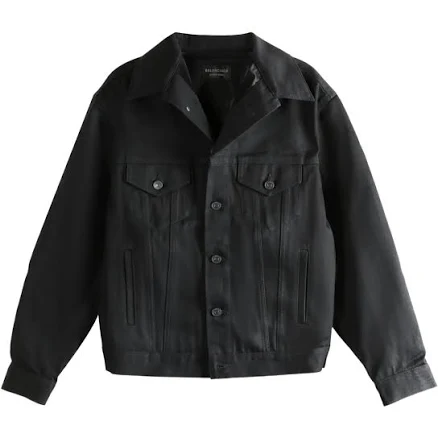 Balenciaga Women's Washed Denim Button-up Jacket