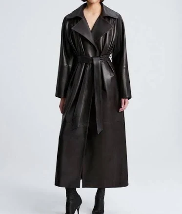 Lambskin Leather Trench Coat