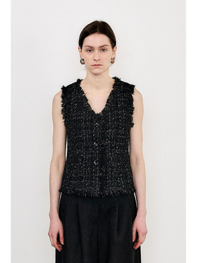 Tweed Vest_Black