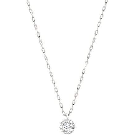 10K Lab Diamond Halo Necklace
