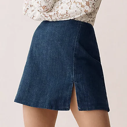 Anthropologie Side-Slit Denim Mini Skirt