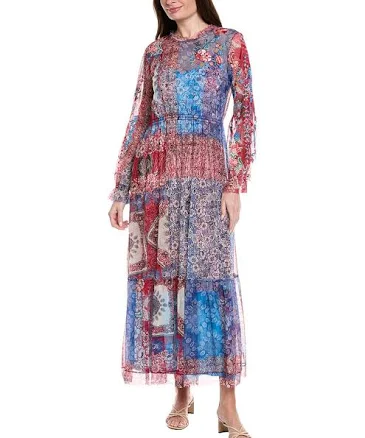 Johnny Was Women's Mazzy Ruffle Neck Maxi Dress