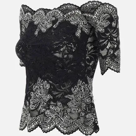 Rabanne Women's Off-Shoulder Lace Stud Embellished Top