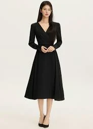 Silk Wrap Flare Dress