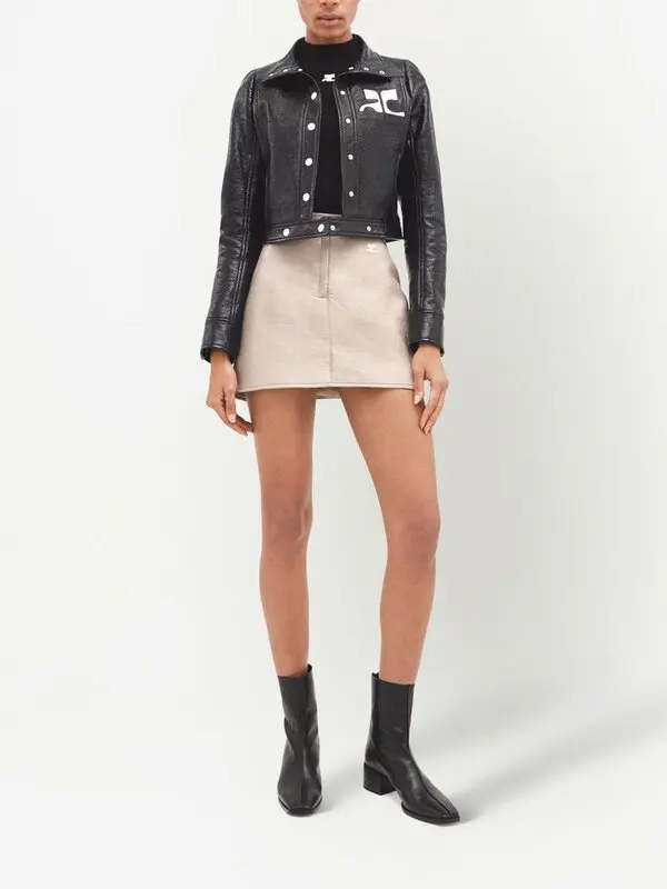 Cropped Faux-leather Jacket