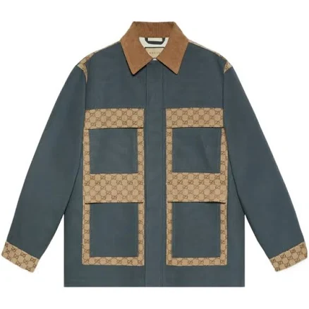 Gg Supreme Cotton-canvas Jacket In Green