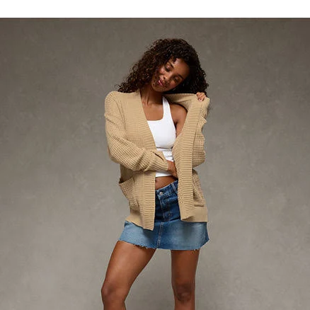 Women American Eagle AE Open-Front Cardigan Sweater