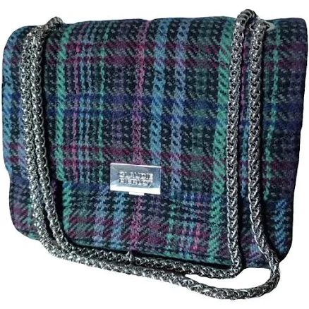 Claudie Pierlot Multicolour Wool Tartan Chain Shoulder Bag