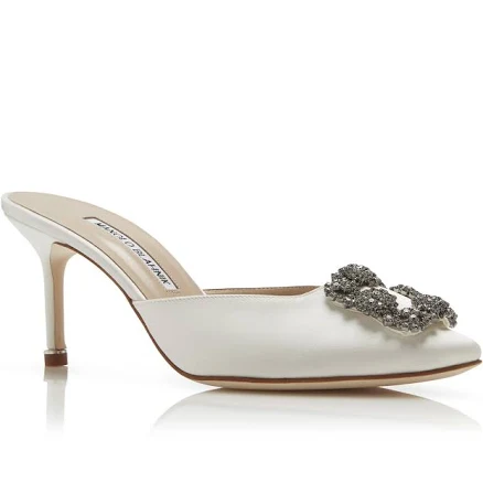 Manolo Blahnik 70mm Hangisi Satin Mules WOMEN