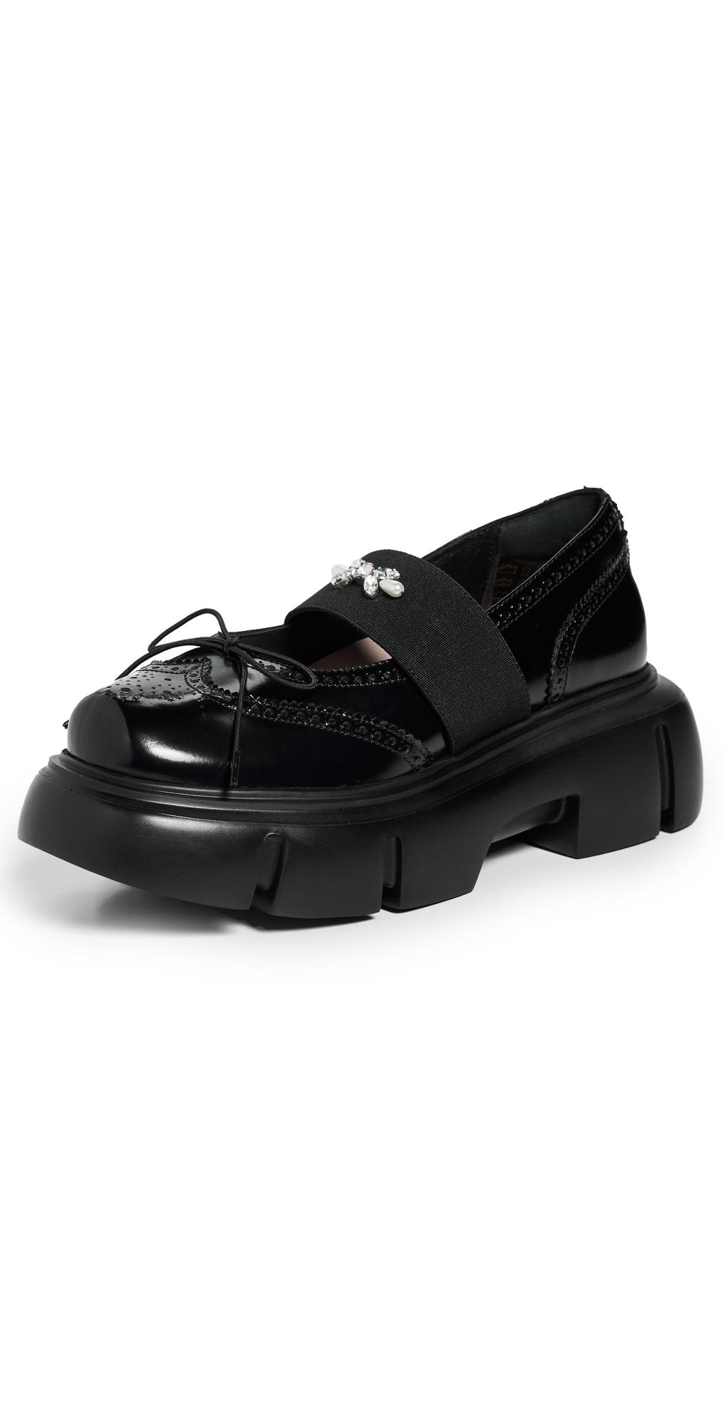 Embellished Platform Ballet Brogues