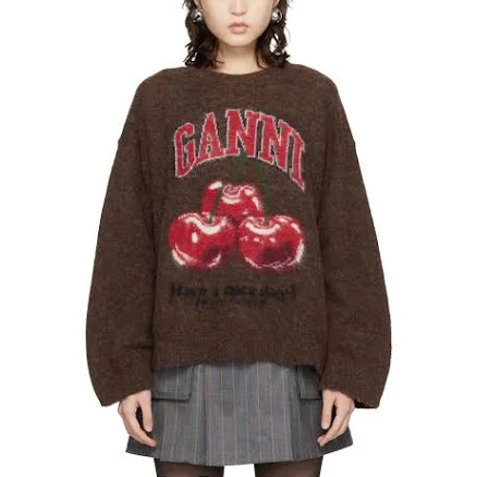 Ganni Women's Oversized Graphic Sweater