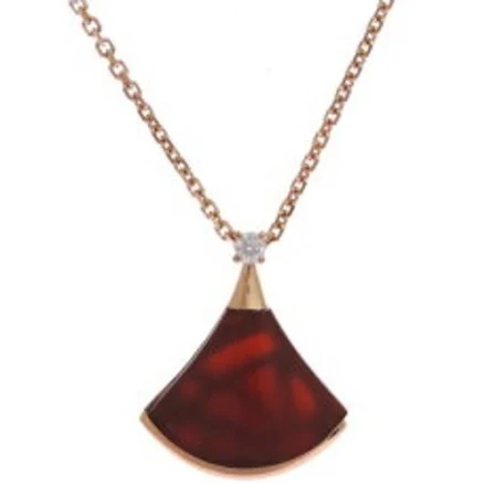 Bvlgari Women's Divas' Dream 18K Rose Gold Pendant Necklace with Carnelian and Diamond