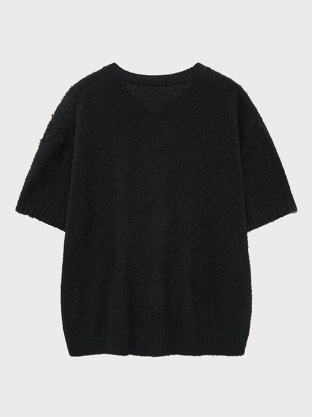 Heavy Boucle V-neck Knit