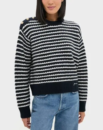 GANNI Striped Wool Sweater