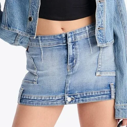 Fashion Nova Chloe Upside Down Denim Mini Skirt