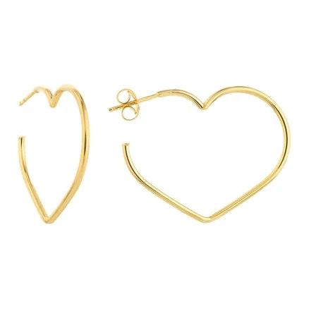 Open Heart Hoop Earrings