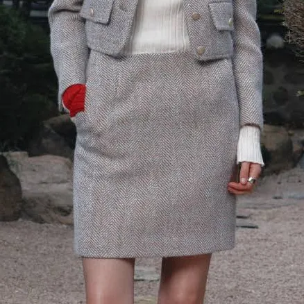 MUSEE [SAMPLE SALE] MIENNE Tweed Wool Mini Skirt - Beige by W Concept