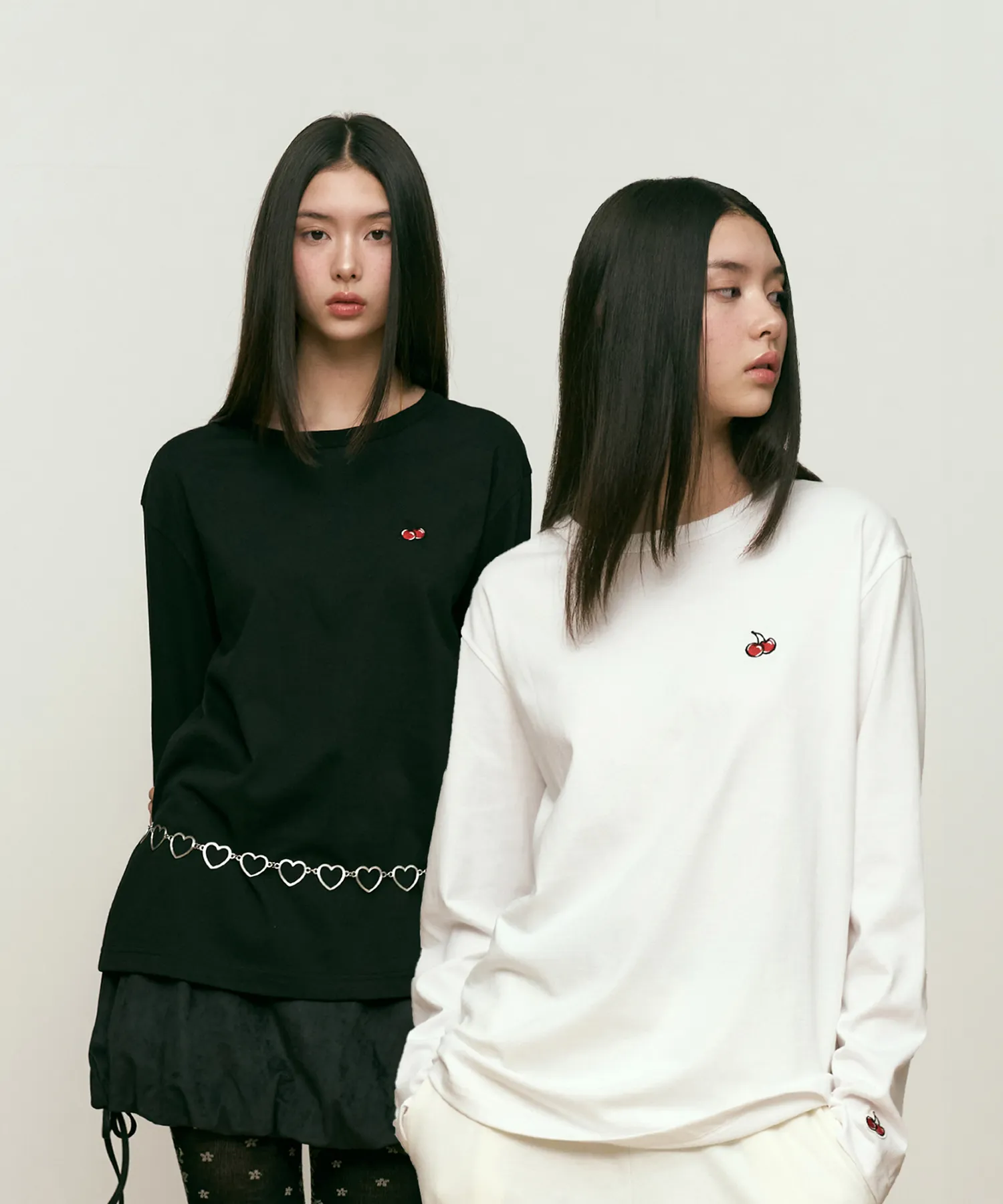 Small Cherry Standard Long Sleeve T-Shirt Two-Pack [Multi]