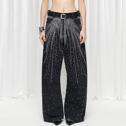 Radiant Diamond Wide-Leg Jeans