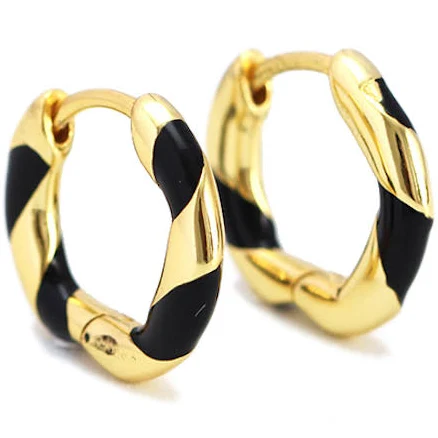 925 Silver Epoxy Hoop Earrings