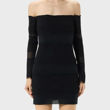 BLUMARINE Off-the-Shoulder Tulle Lace Dress