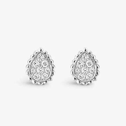 18ct White-Gold Diamond Serpent Stud Earrings