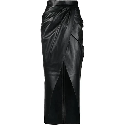 Balmain draped leather wrap Women skirt