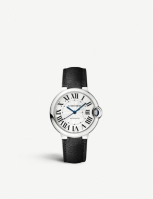 CRWSBB0036 Ballon Bleu stainless-steel and leather watch