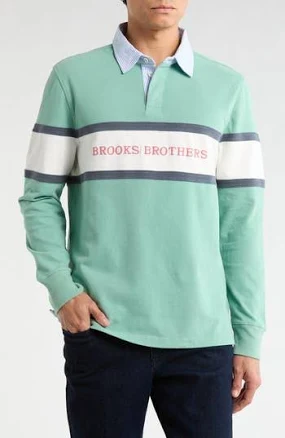 Brooks Brothers Men's Rugby Long Sleeve Polo