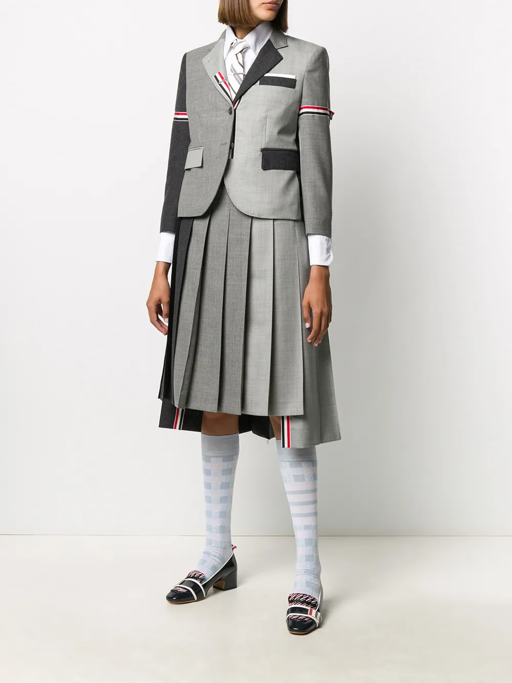 Fun-mix Pleated Wool Skirt