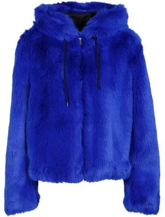 MSGM Zip-Up Faux Fur Hooded Jacket - IT40