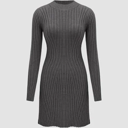 CIDER Women's Ribbed Knit Ruffle Mini Dress