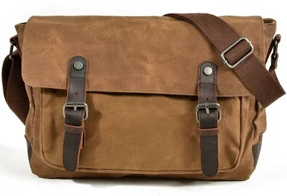 Men's Waxed Canvas Messenger Bag