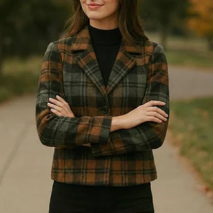 Women's Tartan Wool Blazer