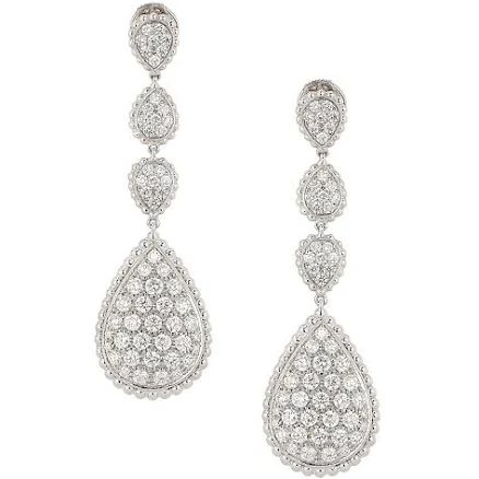 Boucheron white gold and diamond Serpent Bohème Drop earrings